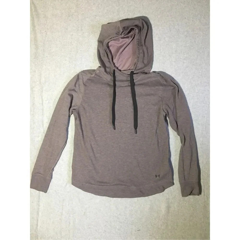 Womens Under Armour Hoodie Size Medium Casual Dark Purple Grey Thin Classic